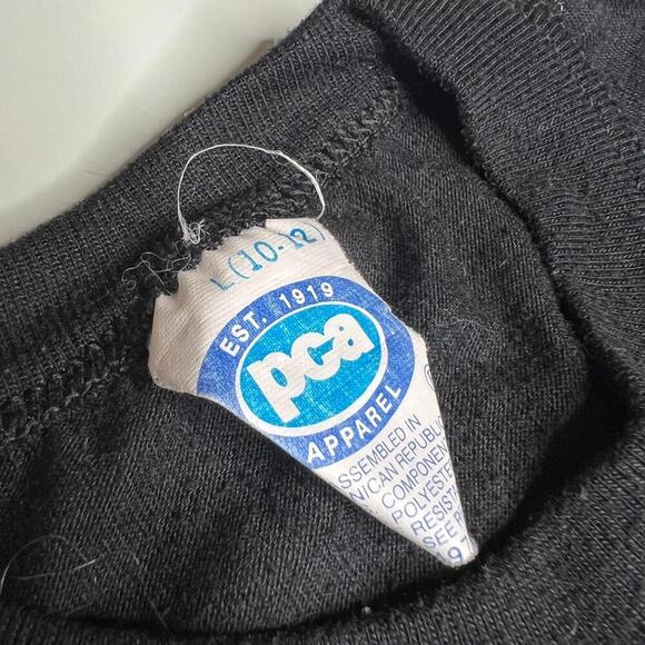 Vintage 1990 DC Comics Batman Long Sleeve Shirt Youth L Black Yellow Logo Belt - Picture 7 of 10